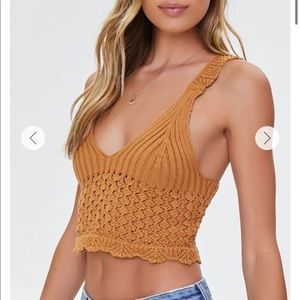 Crochet Camel Crop Tank